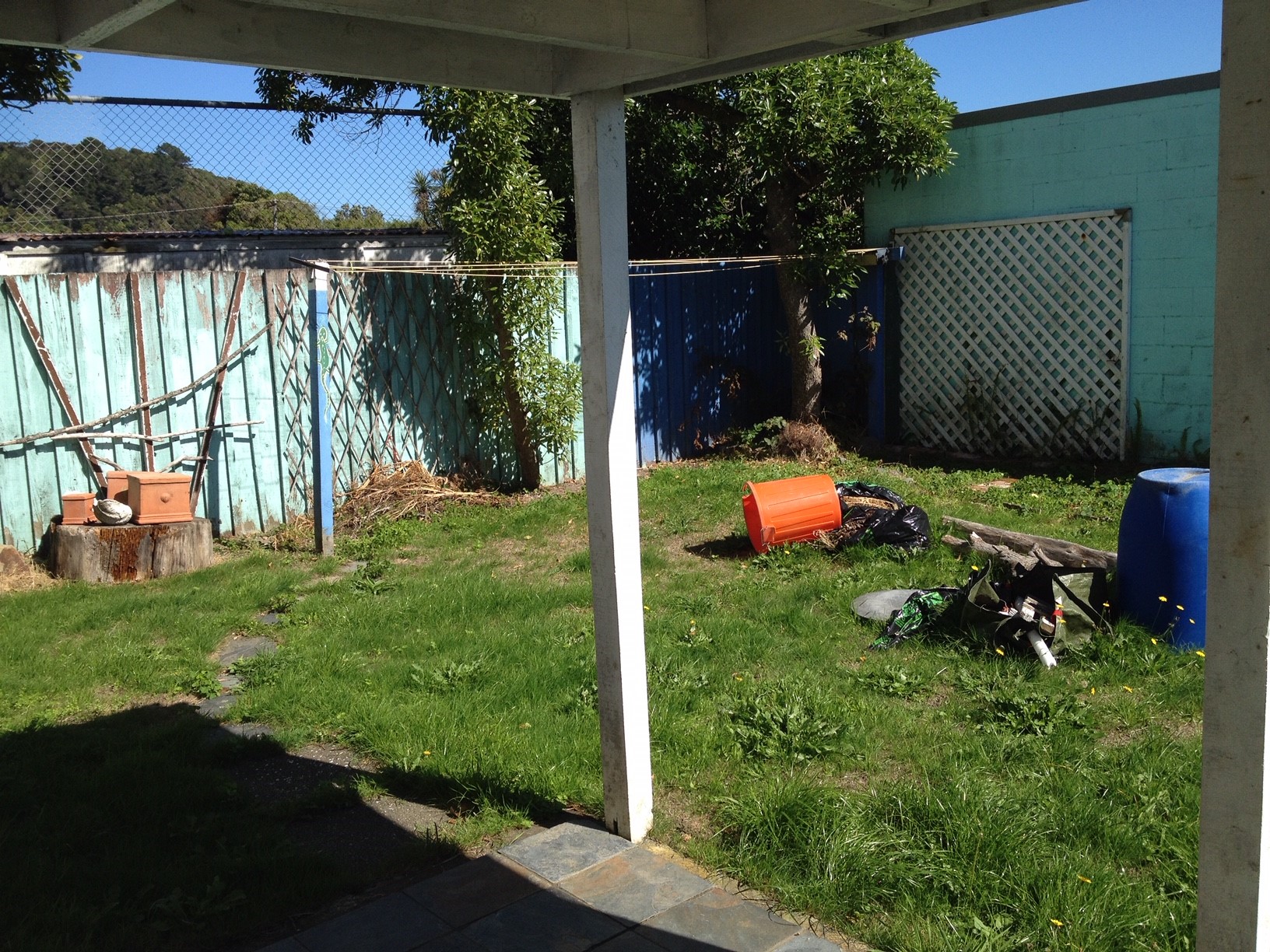 A Wellington backyard part-way through a landscape build